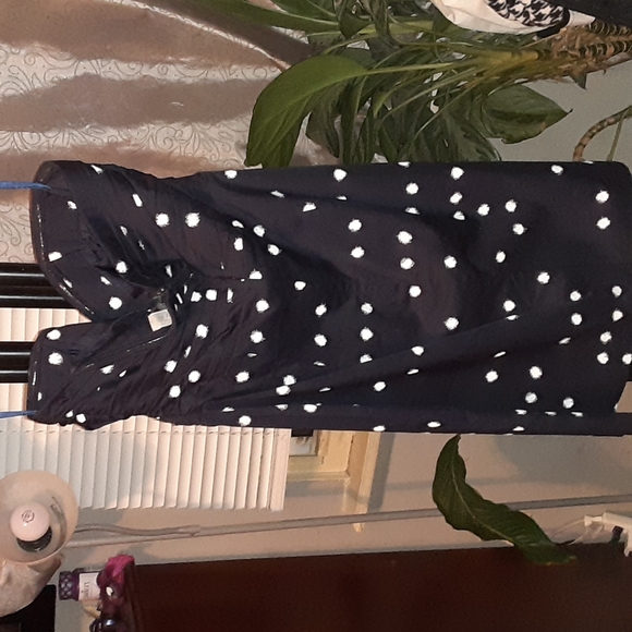- H&M navy blue with white polka dots mini dress size 6 - Picture 3 of 3